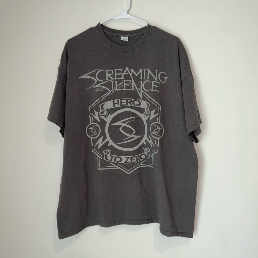 Screaming for Silence Hero to Zero XXL Gray T-shirt